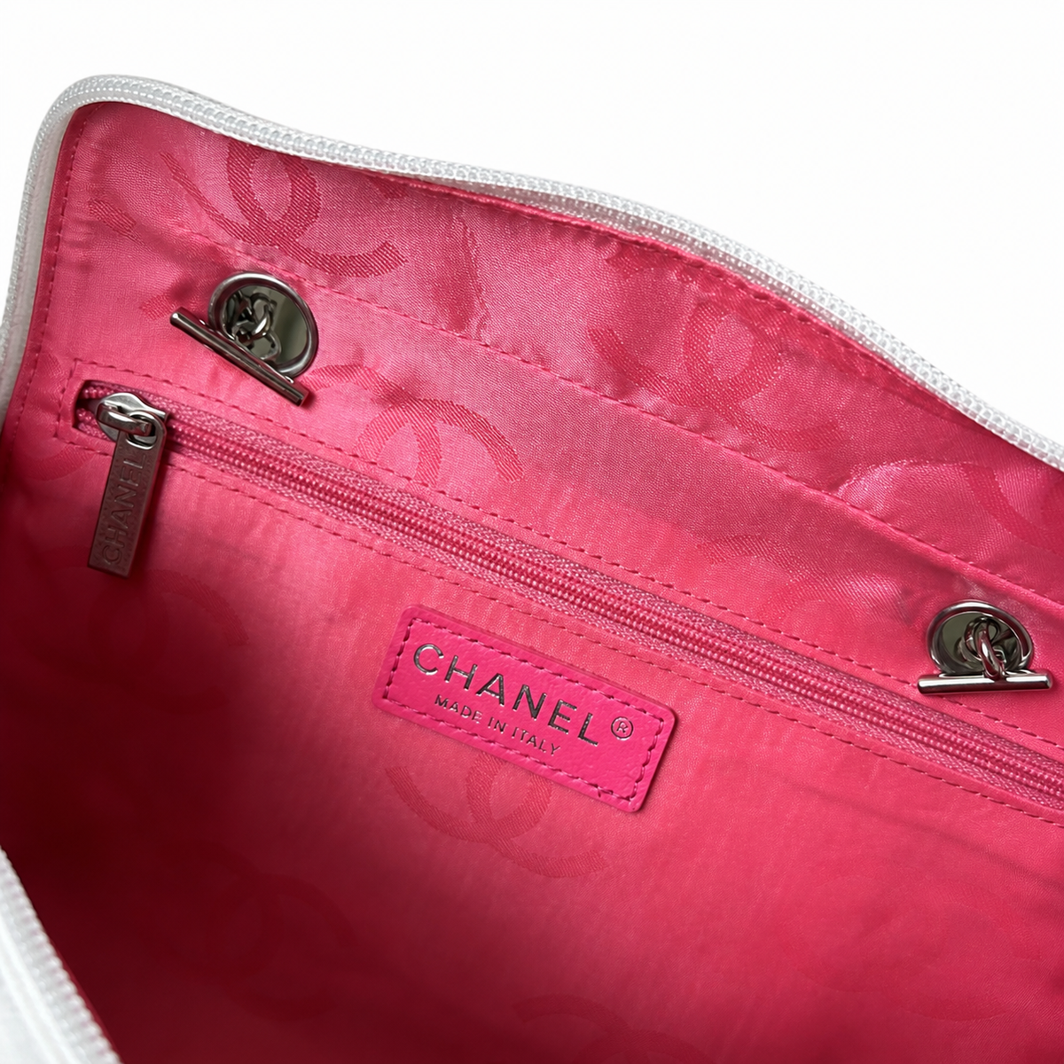 Chanel White Quilted Bowler Bag
