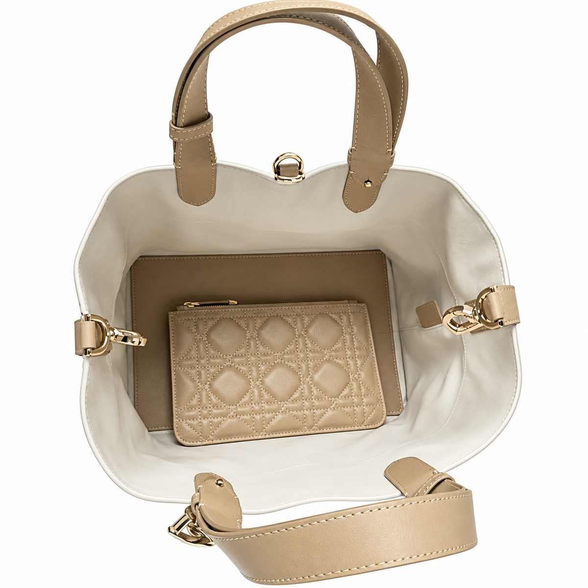 Dior Quilted Cannage Large Top Handle Tote Bag with Removable Strap
