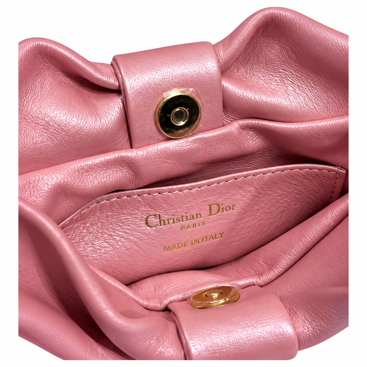 Dior Bow Bag in Baby Pink Lambskin Leather with Gold Chain Strap