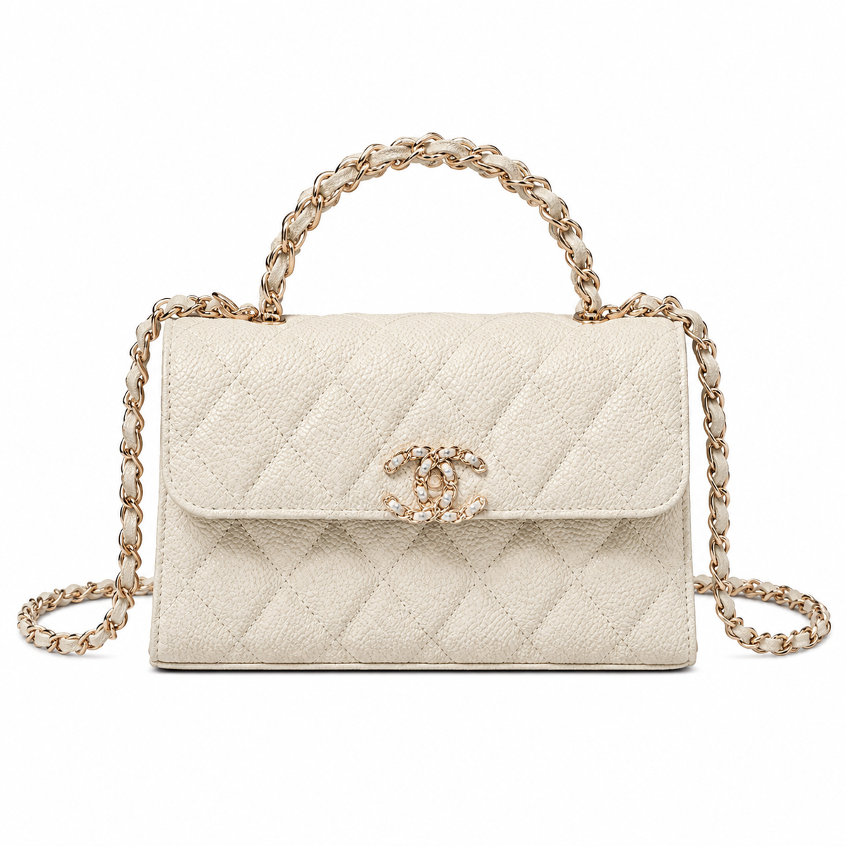 Chanel Quilted Compact Chain Shoulder Bag
