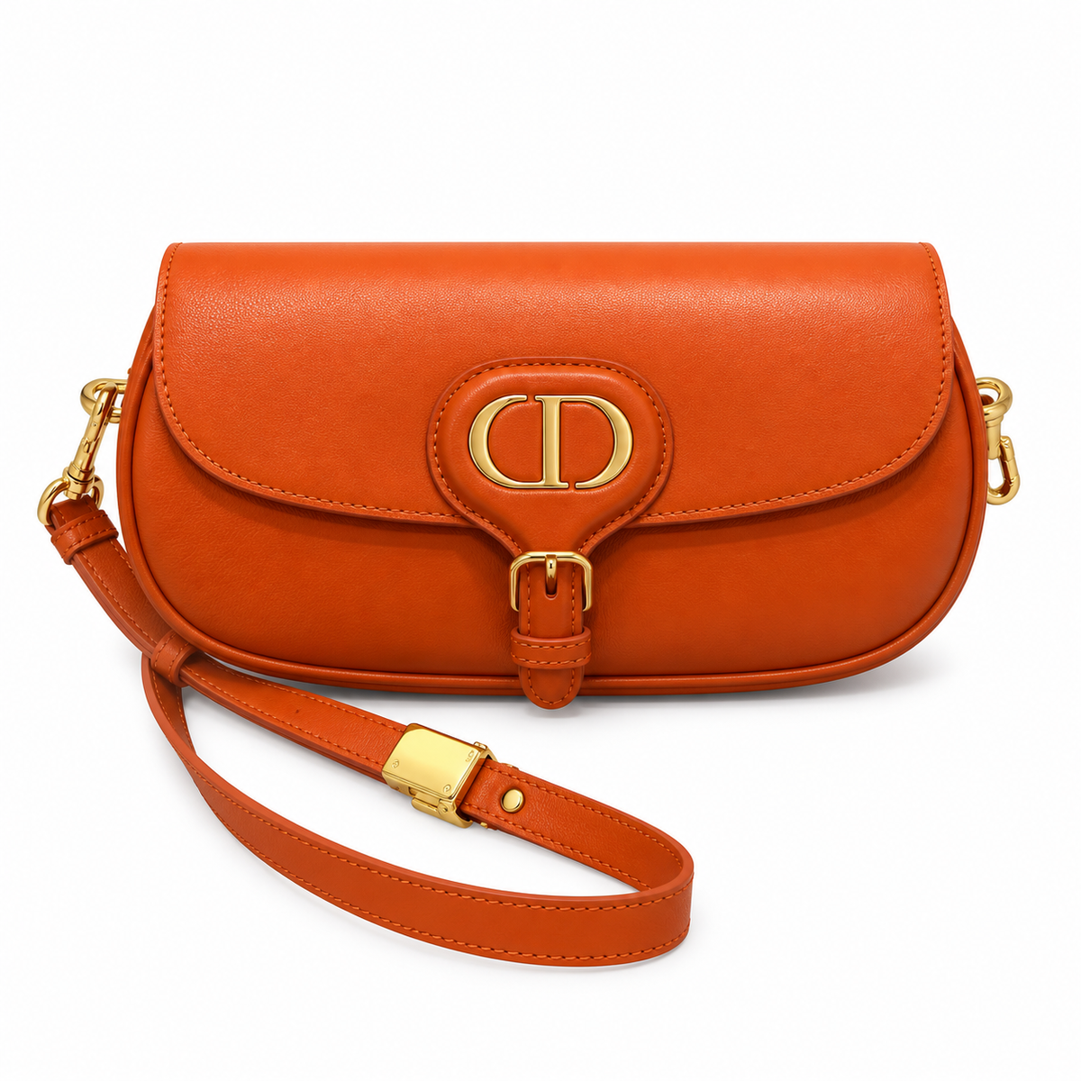 Dior Orange Leather Bobby Flap Bag
