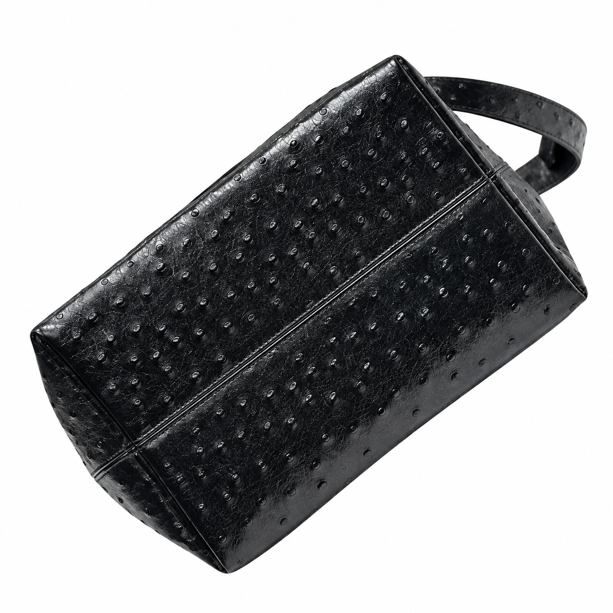 Dior Toujours Mini Tote in Black Ostrich-Embossed Leather with CD Charm