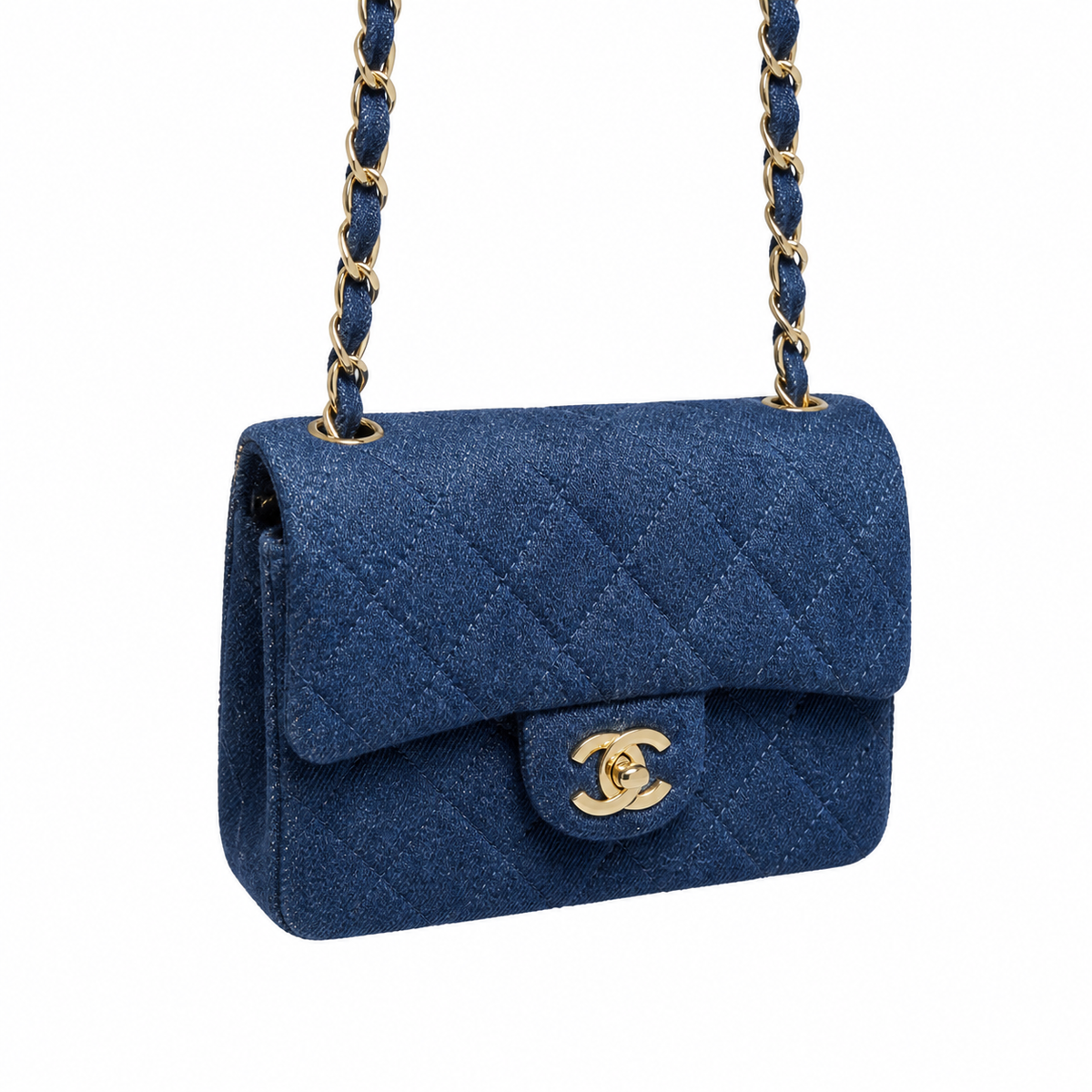 Chanel Blue Quilted Flap Chain Bag