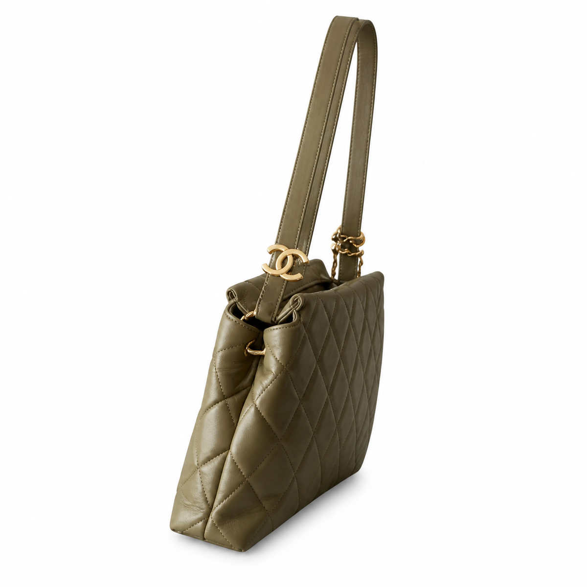 Chanel Olive Quilted Shoulder Bag