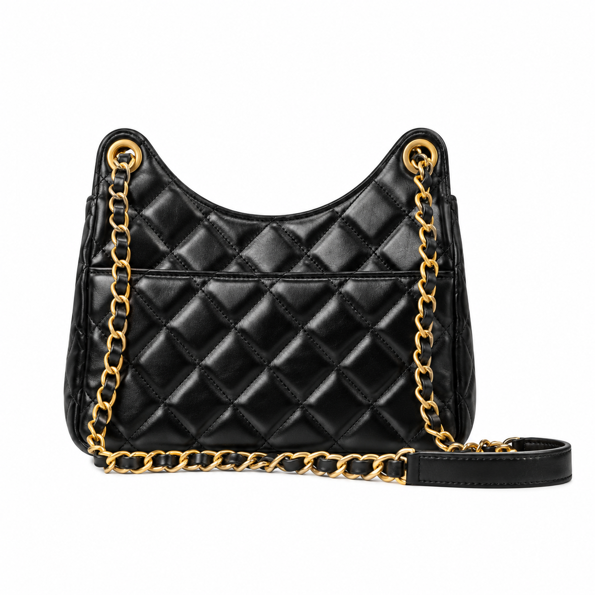 Chanel Black Quilted Lambskin No.5 Hobo Bag with Chain