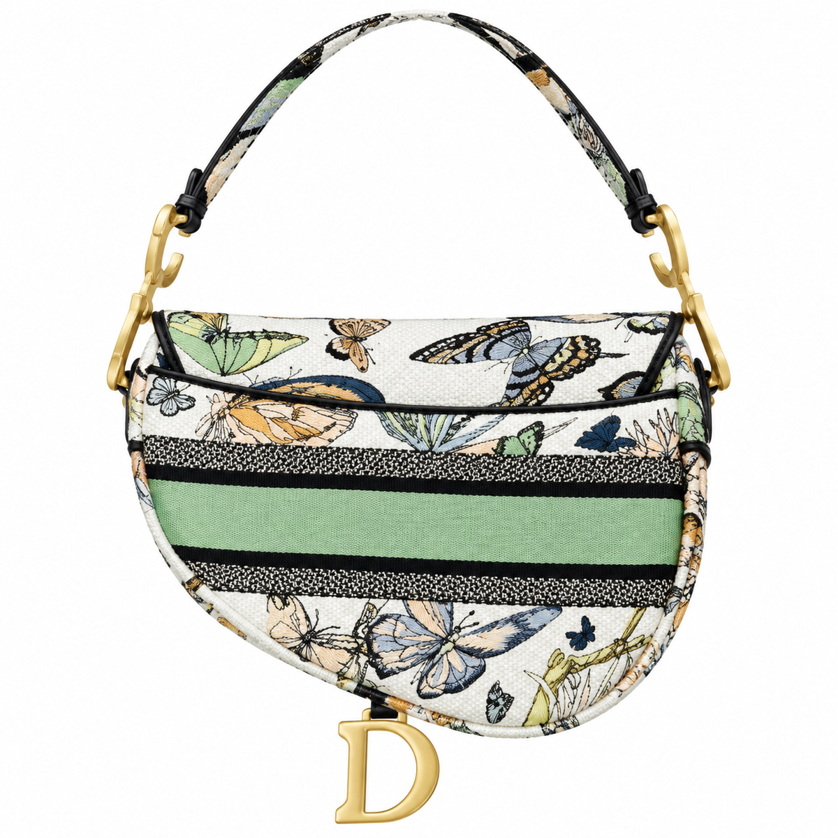 Dior Quilted Cannage Flap Shoulder Bag with Adjustable Strap