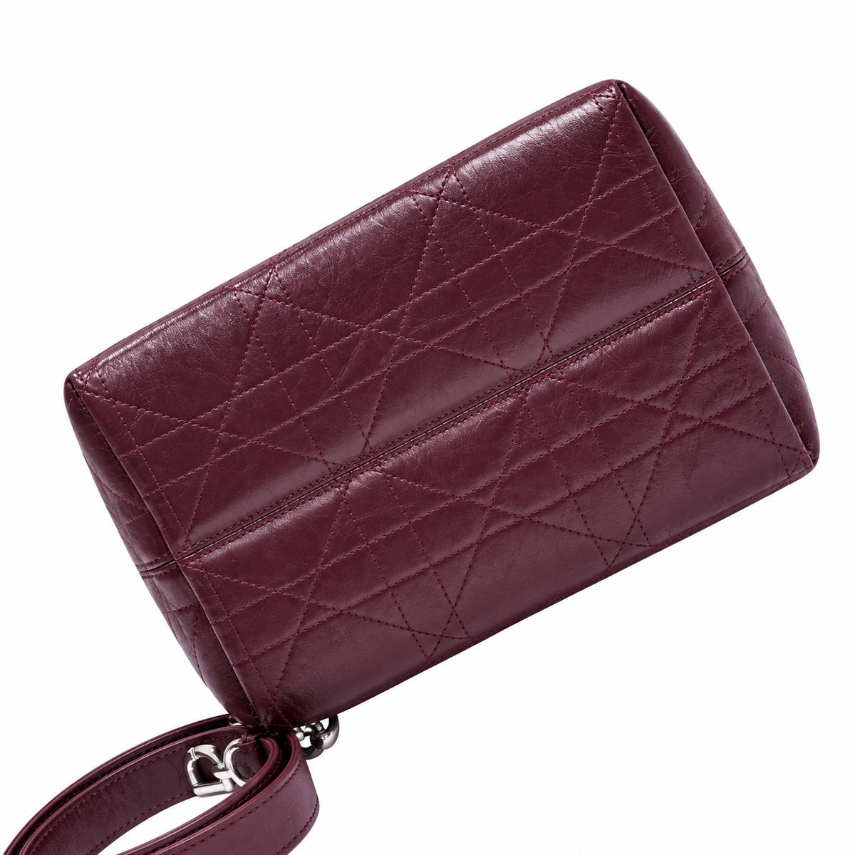 Dior Toujours Mini Tote in Burgundy Quilted Leather with Gold CD Charm