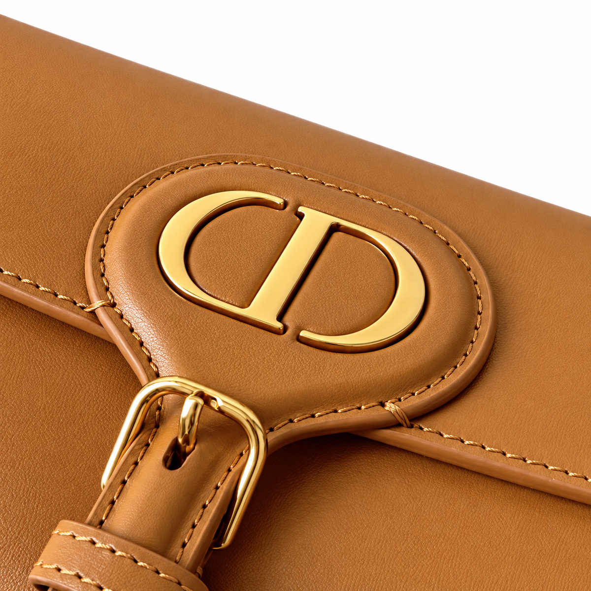 Dior Tan Leather Flap Saddle Bag