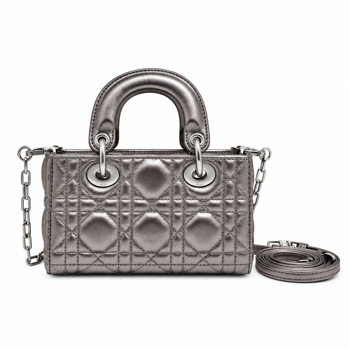 Dior Quilted Cannage Top Handle Bag with Removable Strap