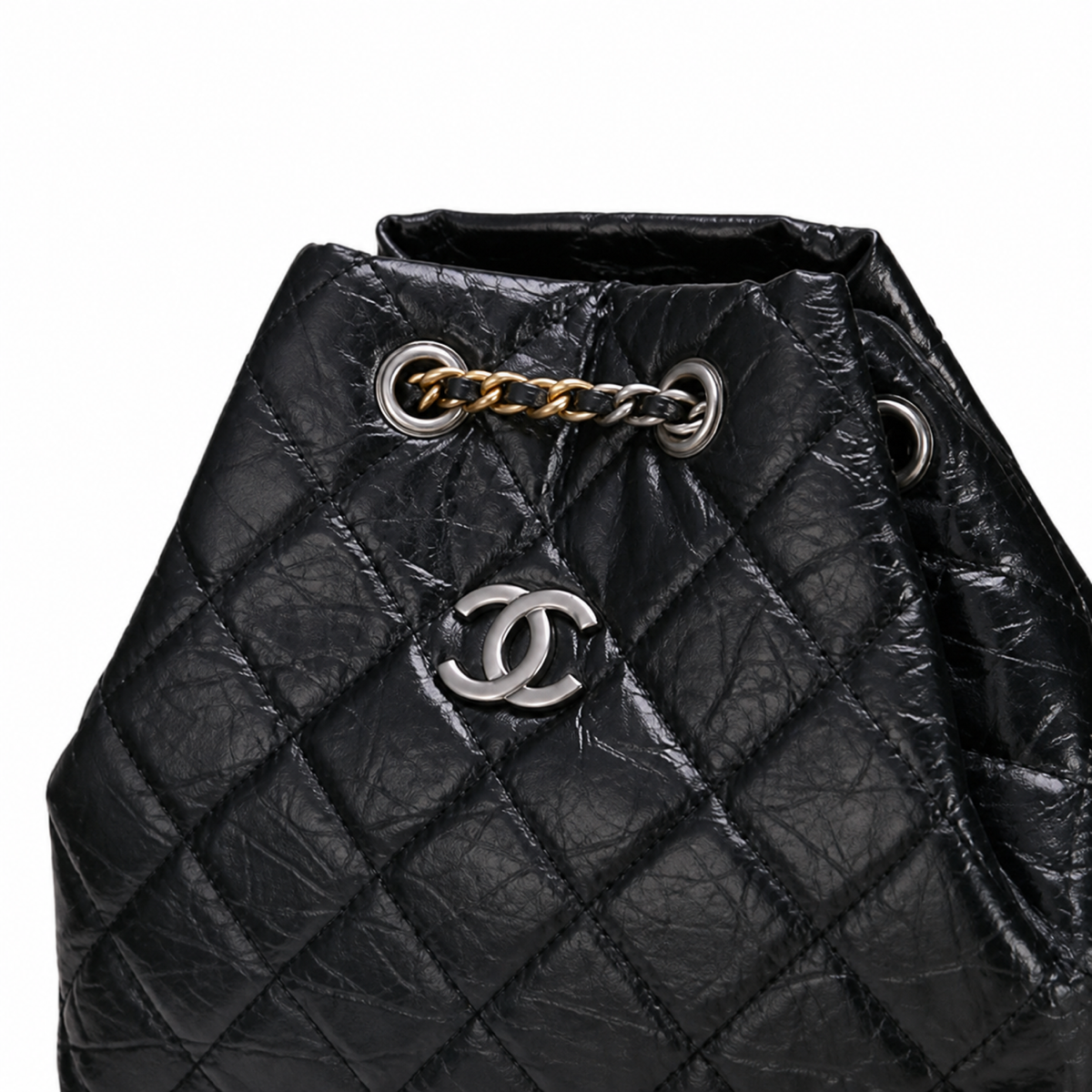 Chanel Black Quilted Chain Backpack
