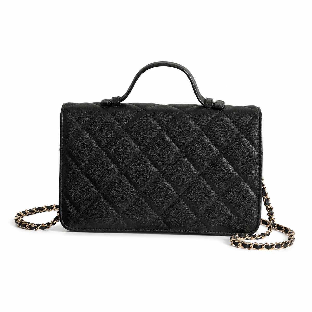 Chanel Quilted Top Handle Bag with Chain