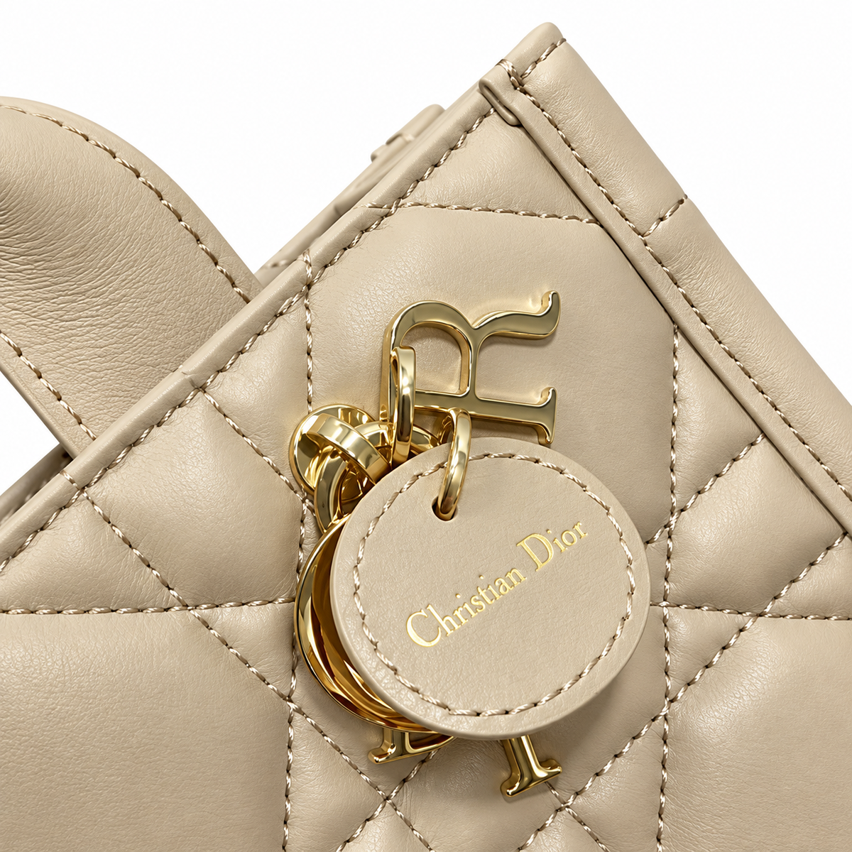 Dior Lady D-Joy Bag in Sand Cannage Leather with Gold CD Charm