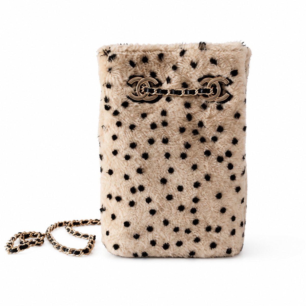 Chanel Spotted Fuzzy Bucket Bag