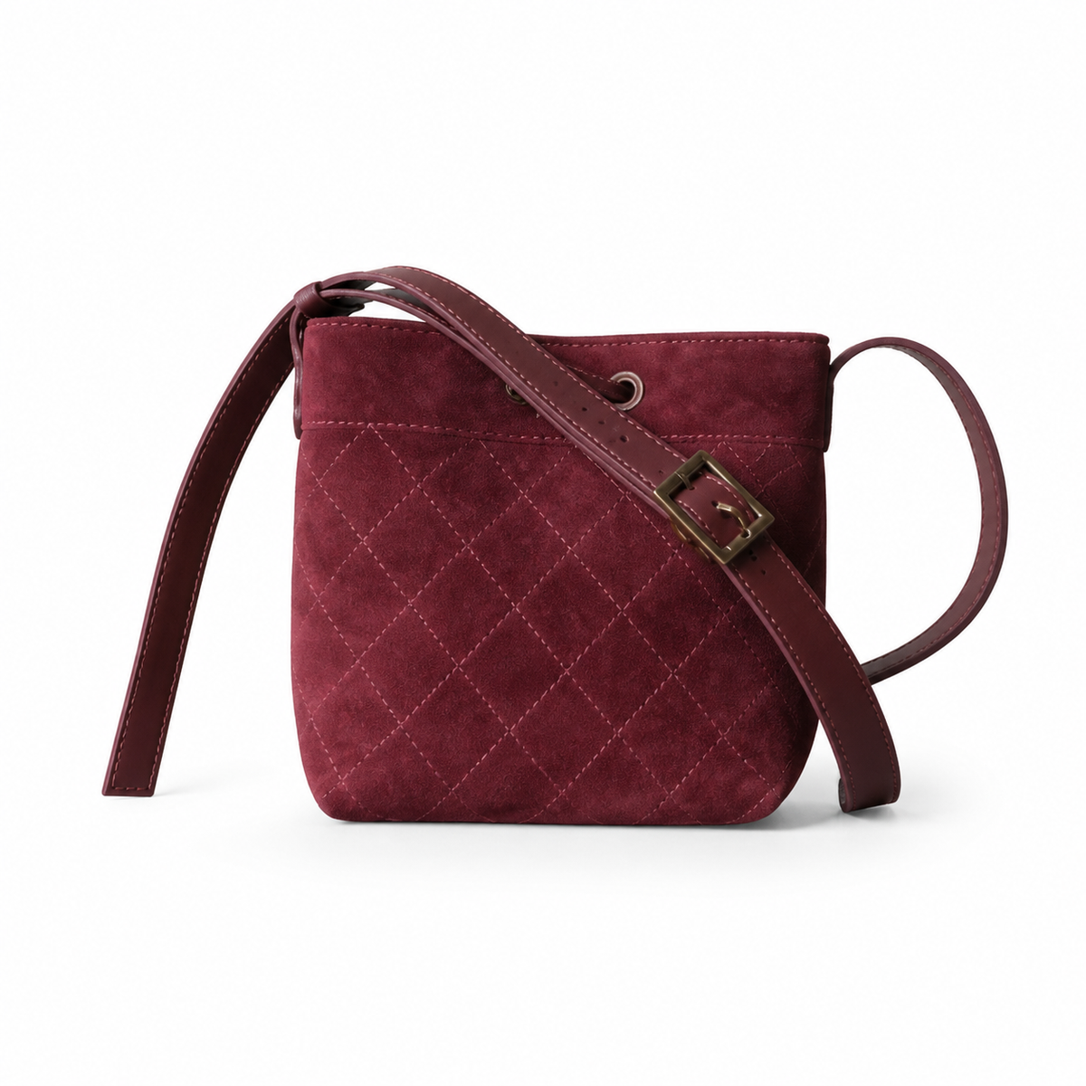 Chanel Burgundy Quilted Bucket Bag