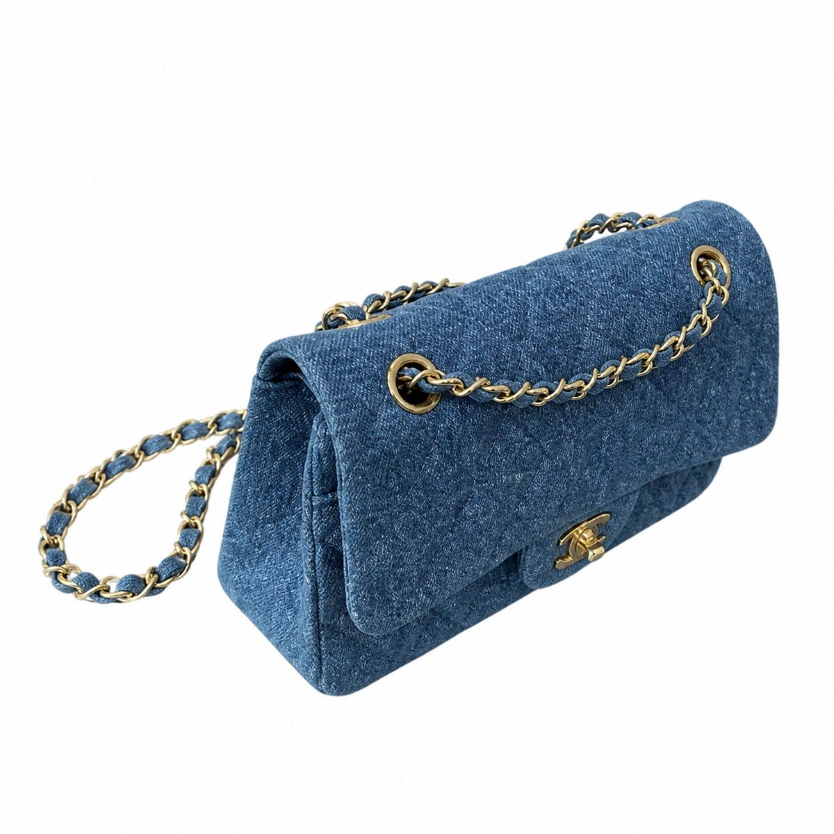 Chanel Blue Quilted Flap Chain Bag