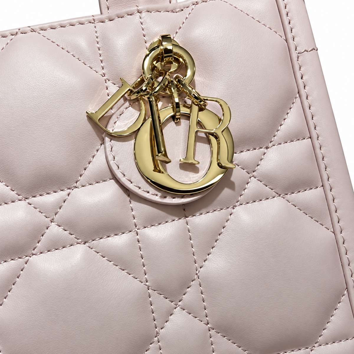Dior Lady D-Joy Bag in Blush Pink Cannage Leather with Gold CD Charm