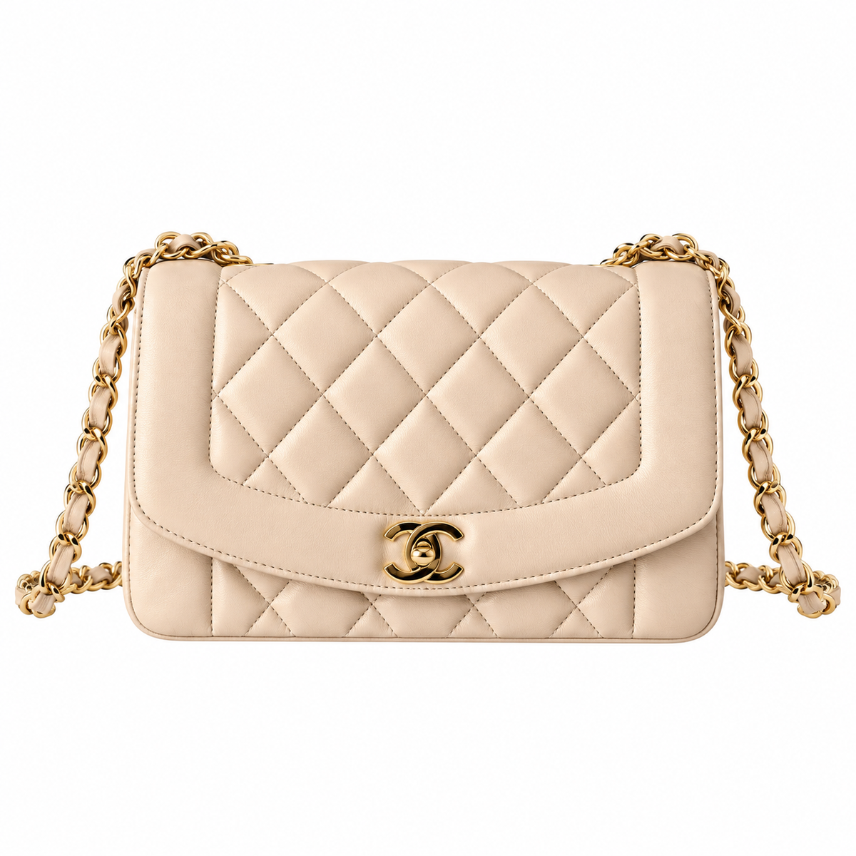 Chanel Beige Quilted Lambskin Classic Flap Bag