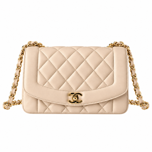 Chanel Beige Quilted Lambskin Classic Flap Bag