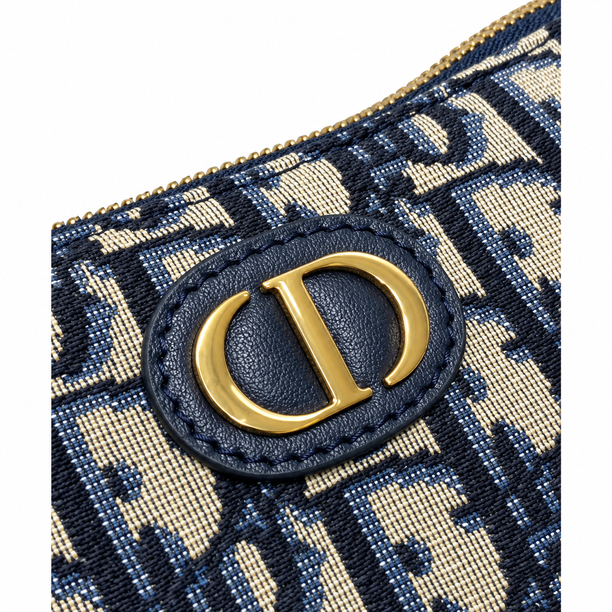 Dior Oblique Jacquard Zip Pochette Shoulder Bag with Adjustable Strap