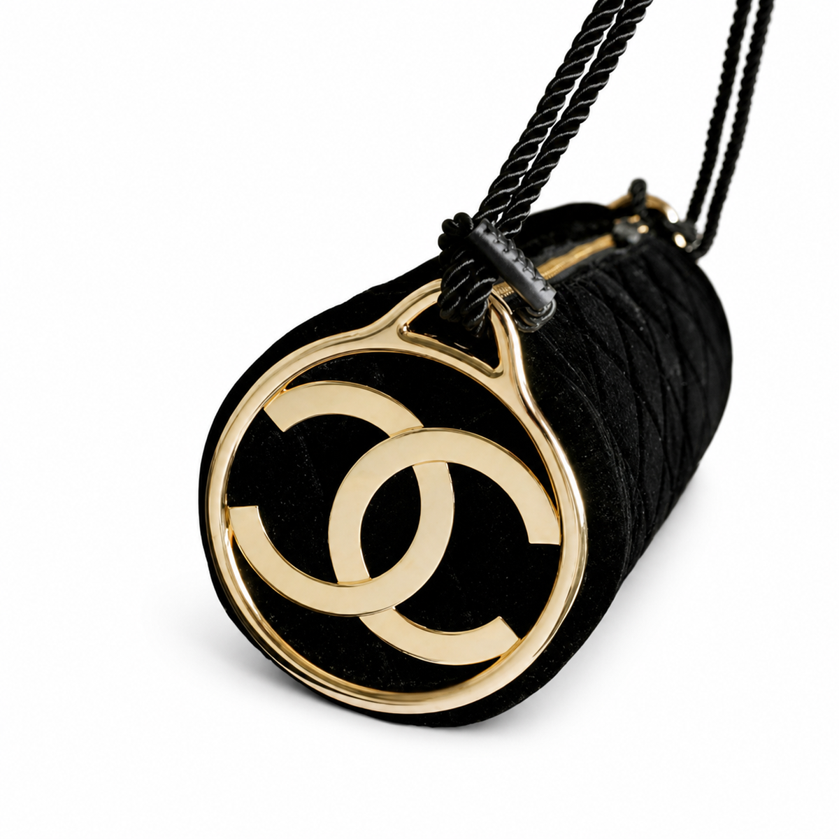 Chanel Black Quilted Cylinder Shoulder Bag