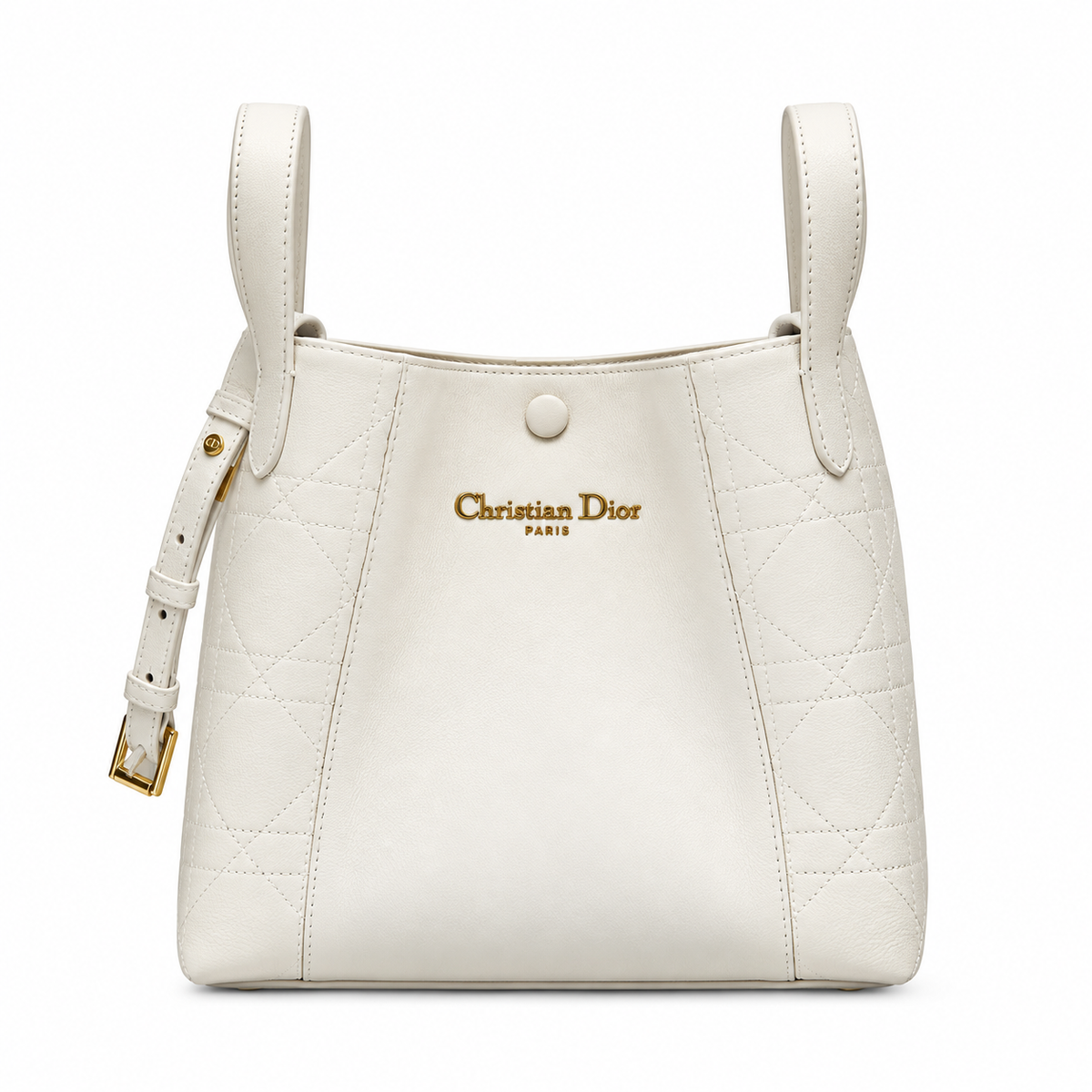 Dior Toujours Small Tote Bag in White with Christian Dior Logo