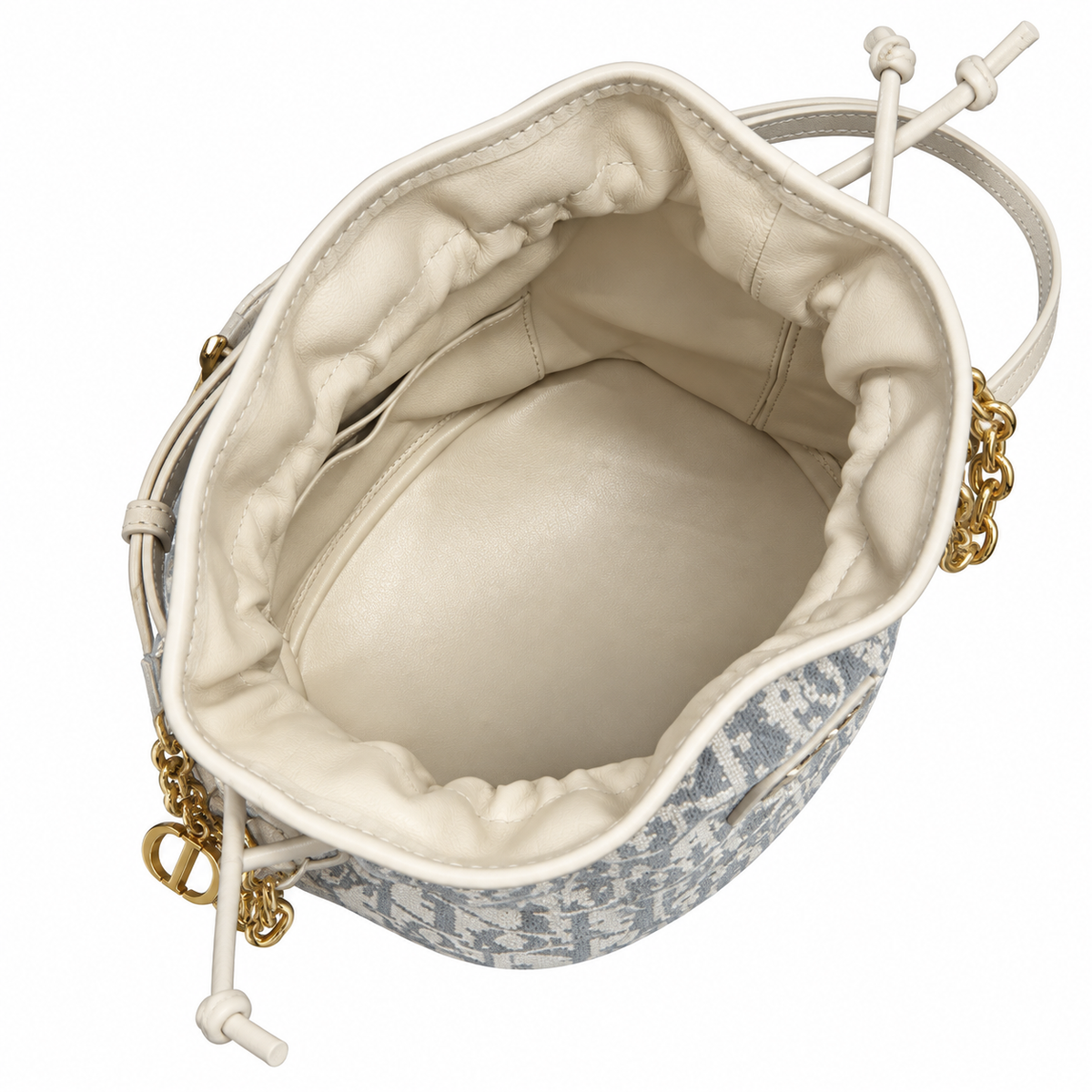 Dior Mini Oblique Jacquard Drawstring Bucket Bag