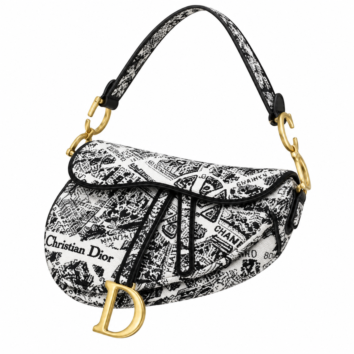Dior Quilted Cannage Flap Shoulder Bag with Adjustable Strap