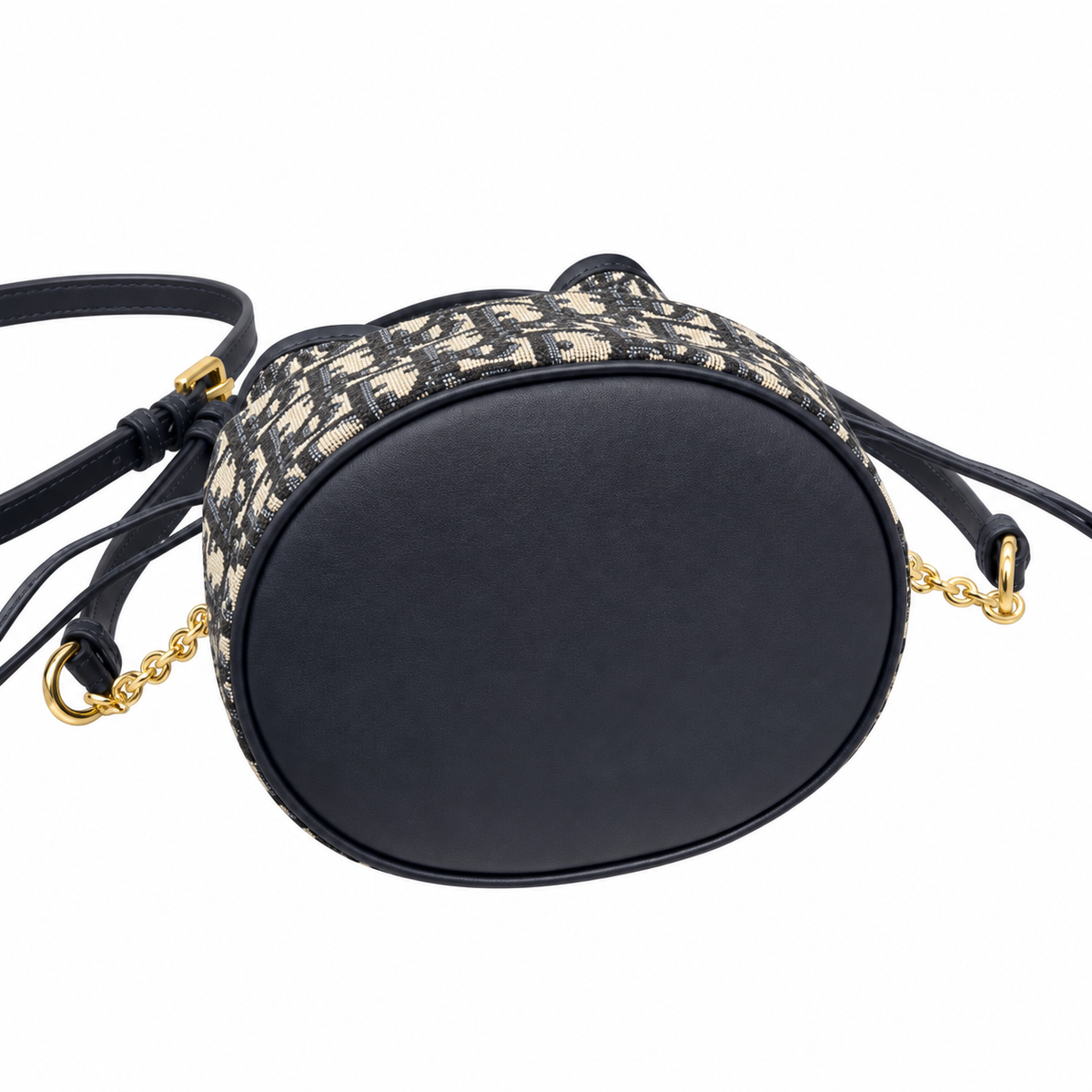 Dior Navy Oblique Jacquard Mini CD Bucket Bag