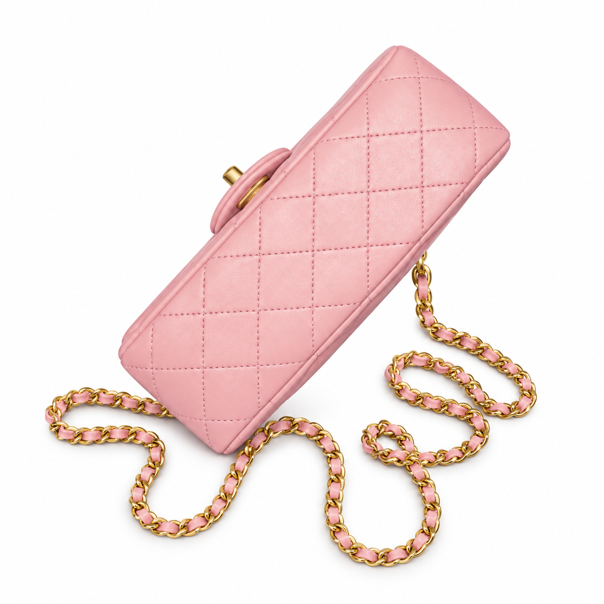 Chanel Quilted Lambskin Top Handle Flap Bag