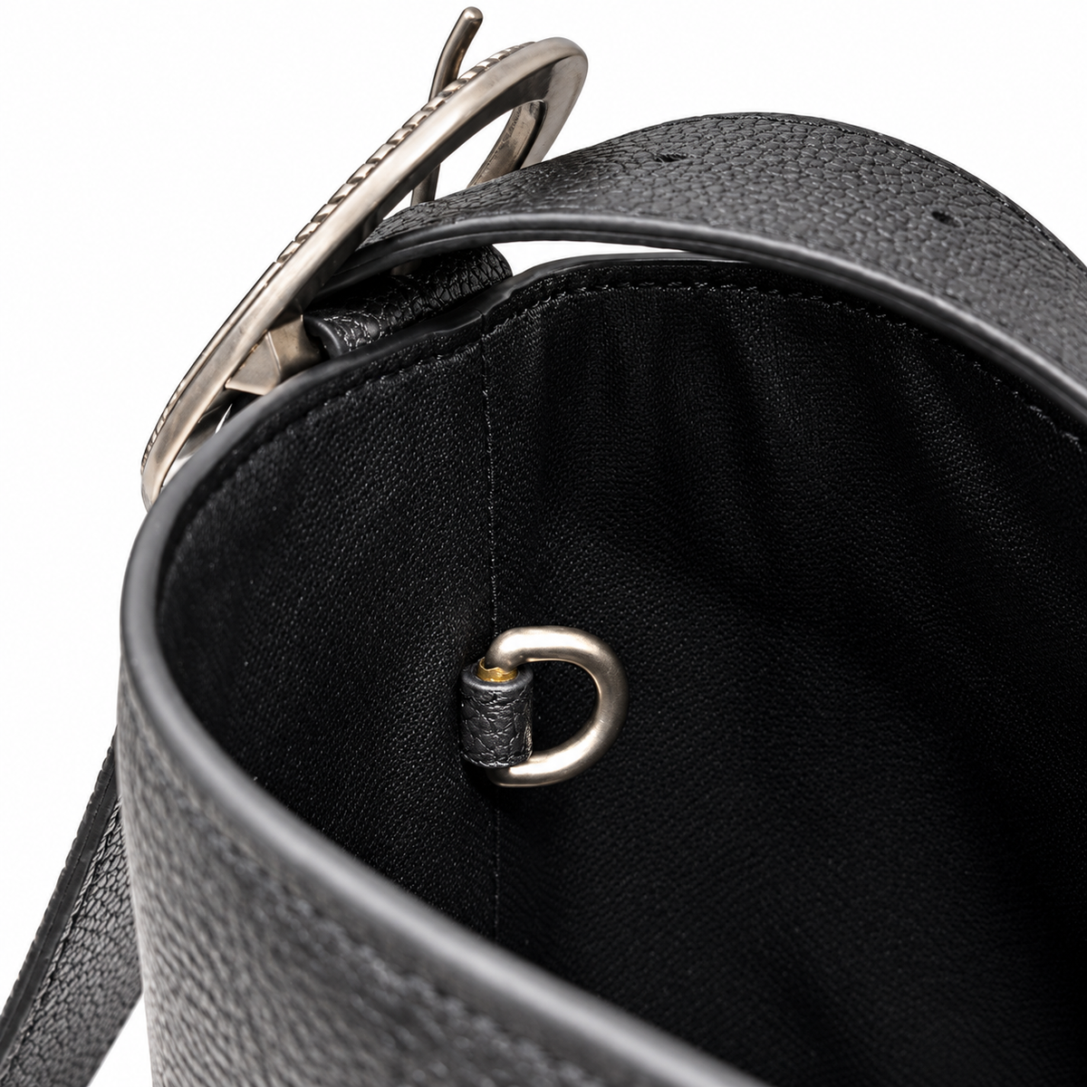 Dior Cannage Grained Leather Large Hobo Bag with Oval Medallion in Black