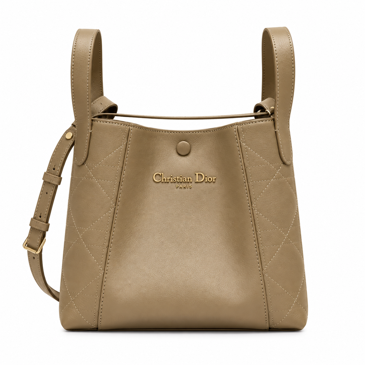 Dior Toujours Small Tote Bag in Taupe with Christian Dior Logo