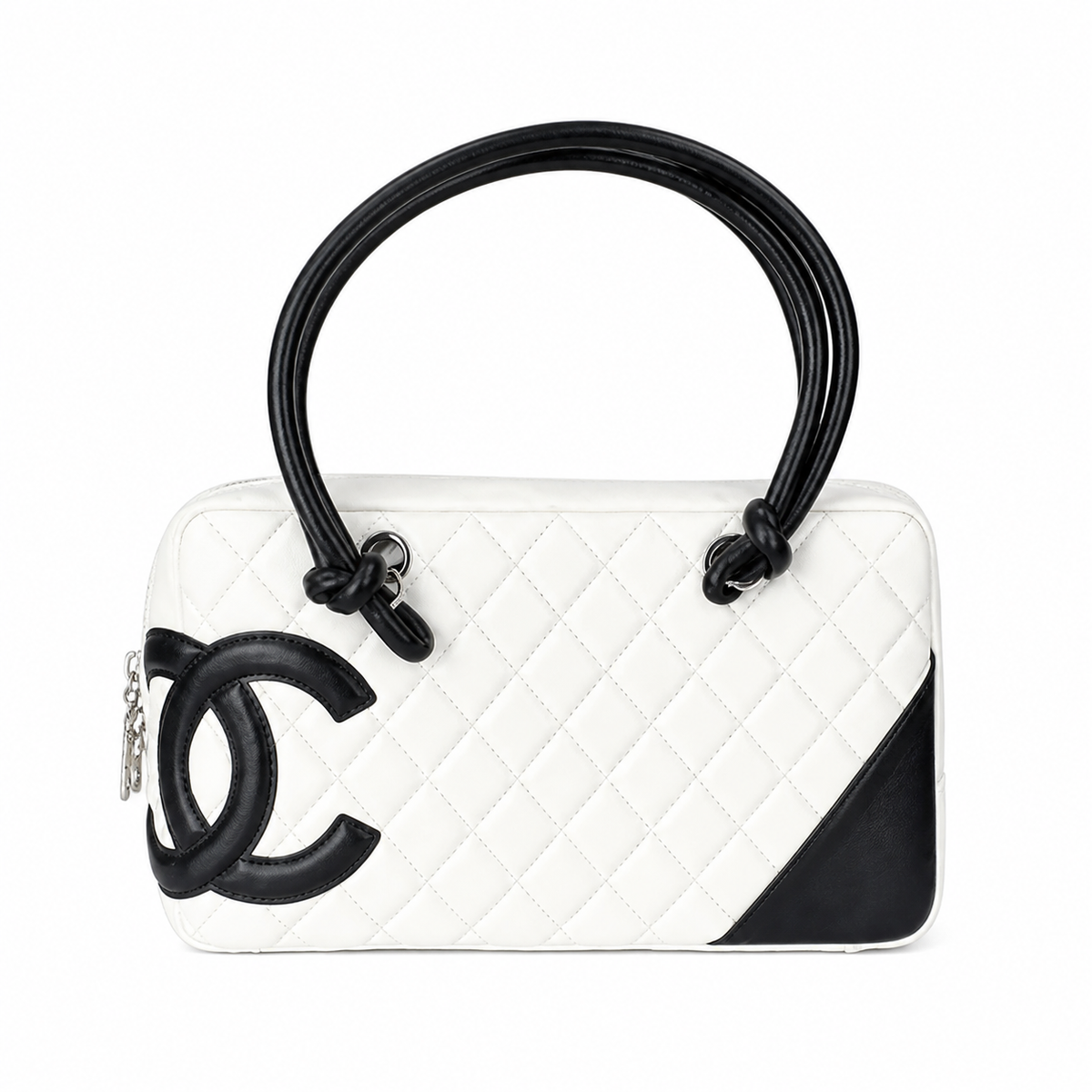 Chanel White Quilted Bowler Bag
