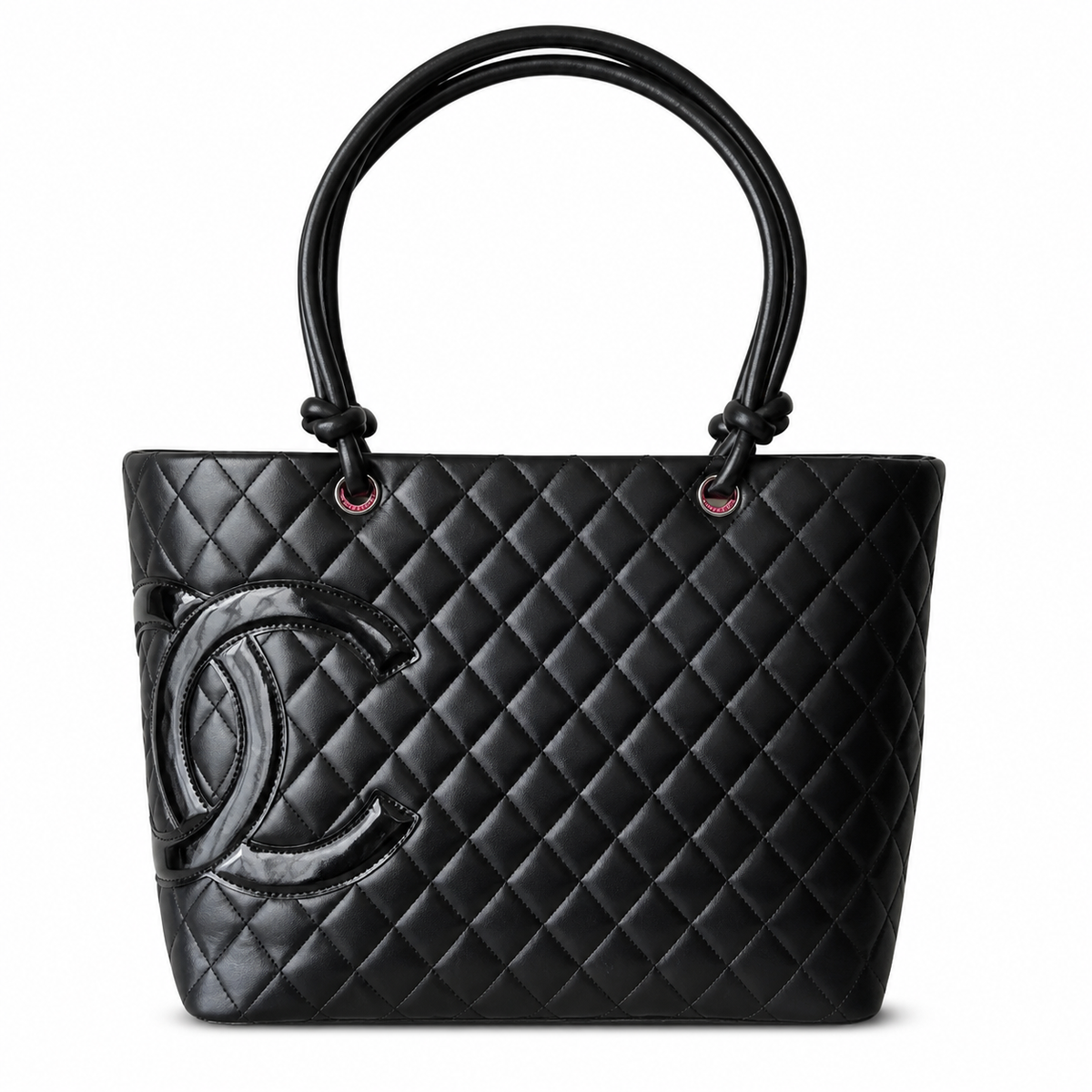 Chanel Black Quilted Tote with Tonal CC