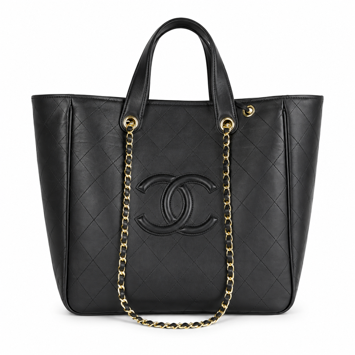 Chanel Diamond Quilted Chain Tote