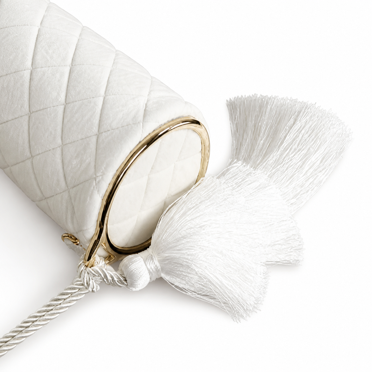 Chanel White Quilted Cylinder Shoulder Bag
