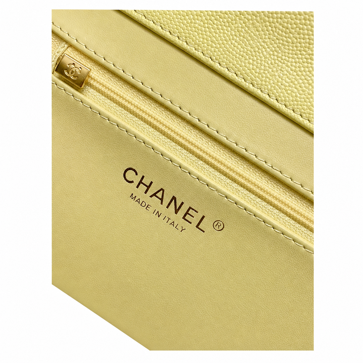 Chanel Yellow Textured Flap Shoulder Bag