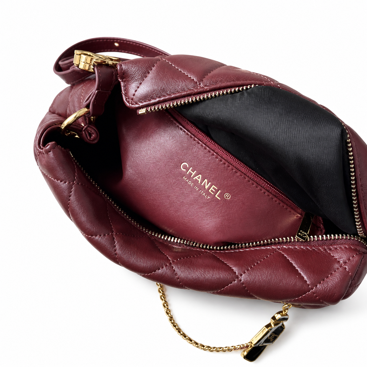 Chanel Burgundy Quilted Shoulder Bag