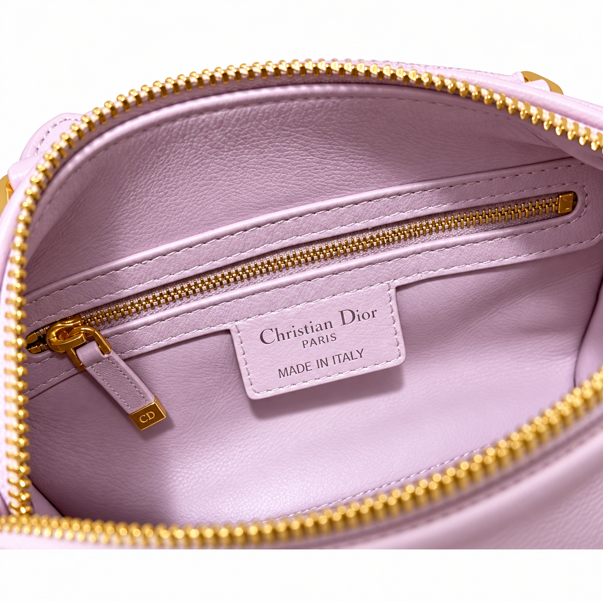 Dior Lilac Cannage Quilted Boston Bag