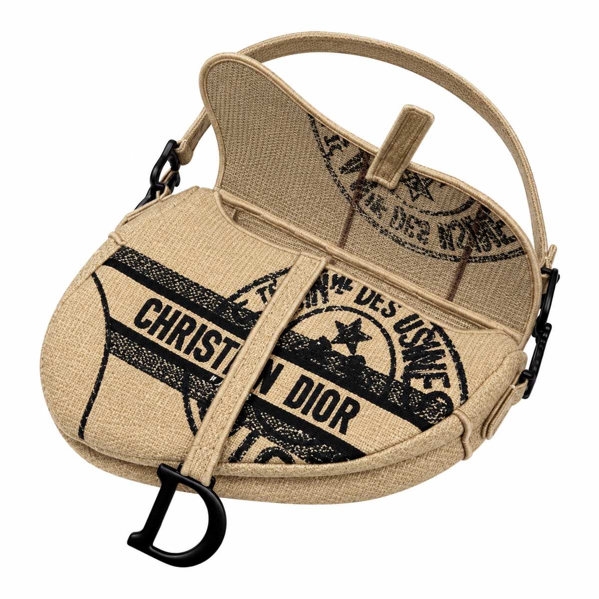 Dior Quilted Cannage Flap Shoulder Bag with Adjustable Strap