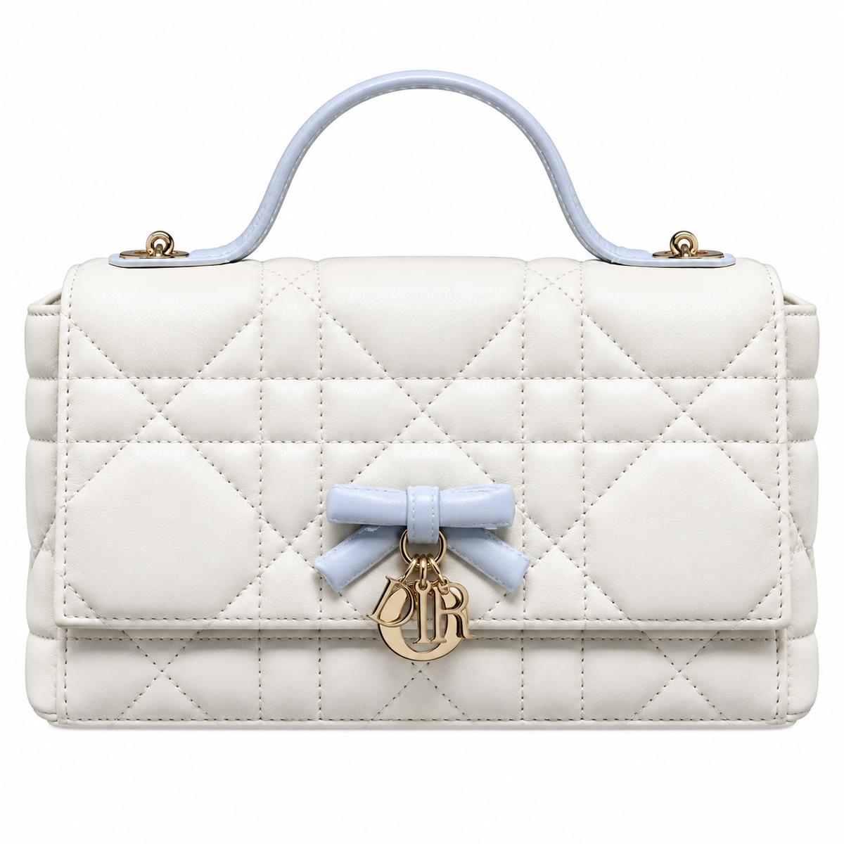 Dior Quilted Cannage Convertible Crossbody Bag with Top Handle