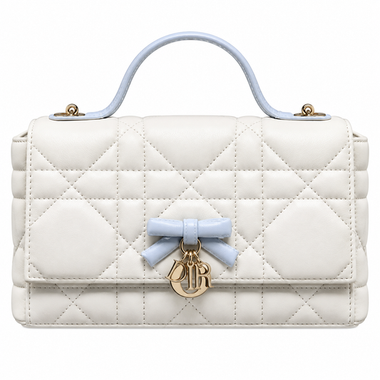 Dior Quilted Cannage Convertible Crossbody Bag with Top Handle