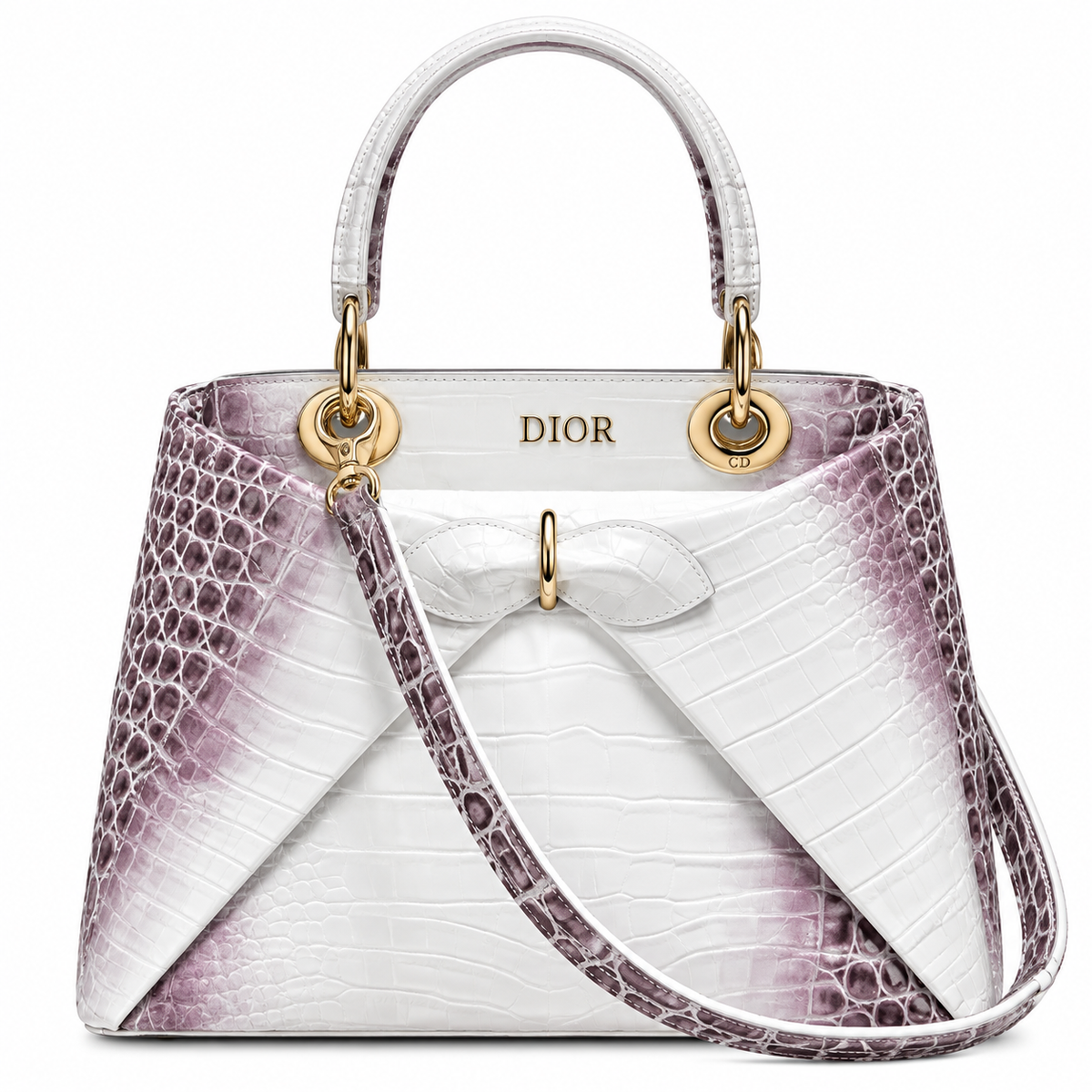 Dior Ombre Croc-Embossed Tote Bag