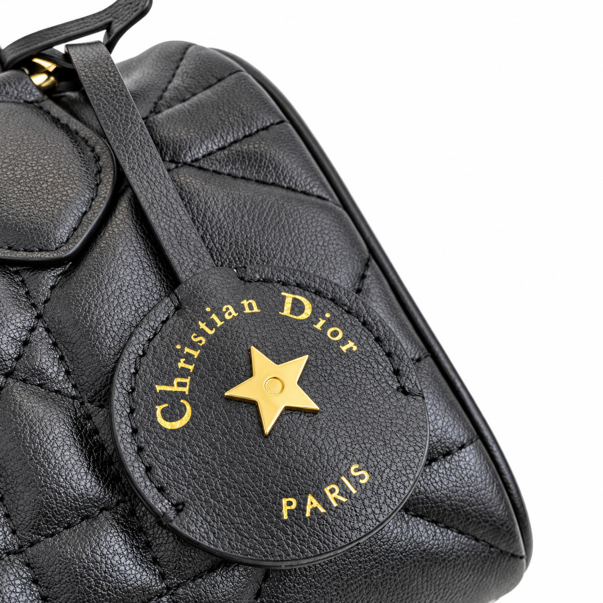Dior Black Cannage Quilted Boston Bag