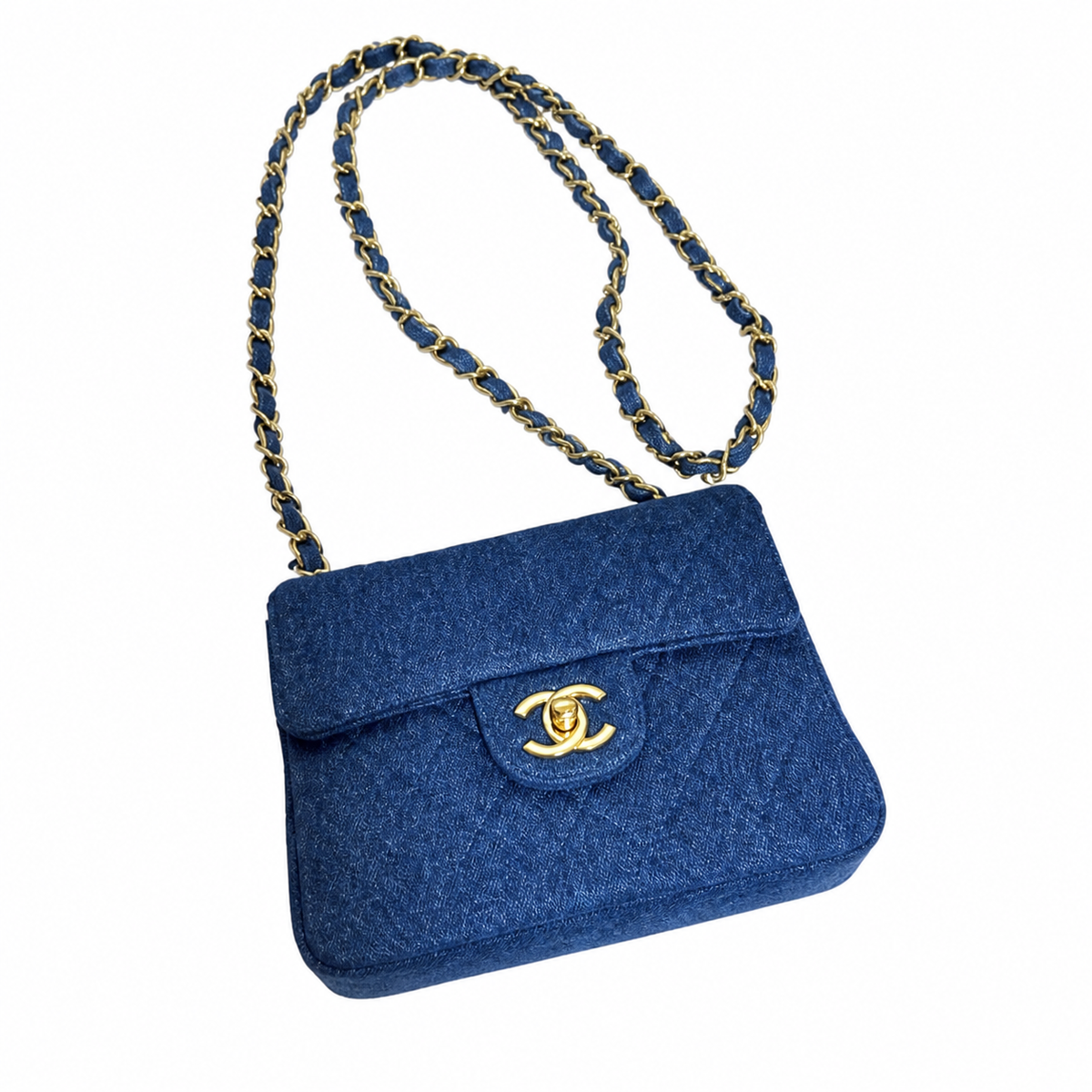 Chanel Blue Quilted Flap Chain Bag