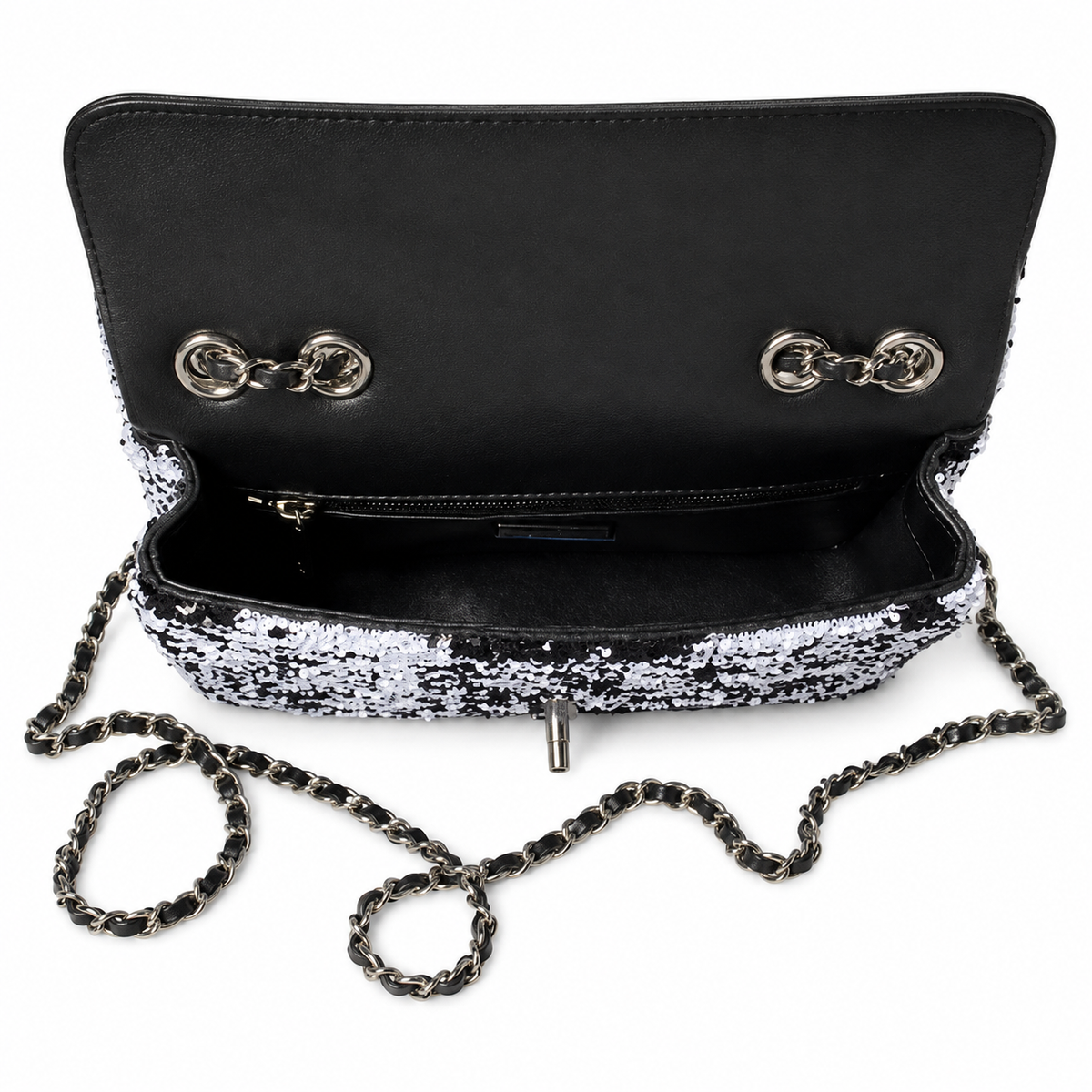 Chanel Zebra Print Sequin Classic Flap Bag with Gunmetal Chain