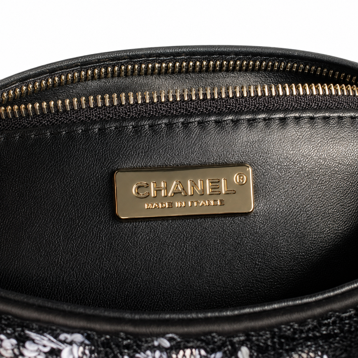 Chanel Silver Bow Sequin Classic Flap Bag with Silver Chain