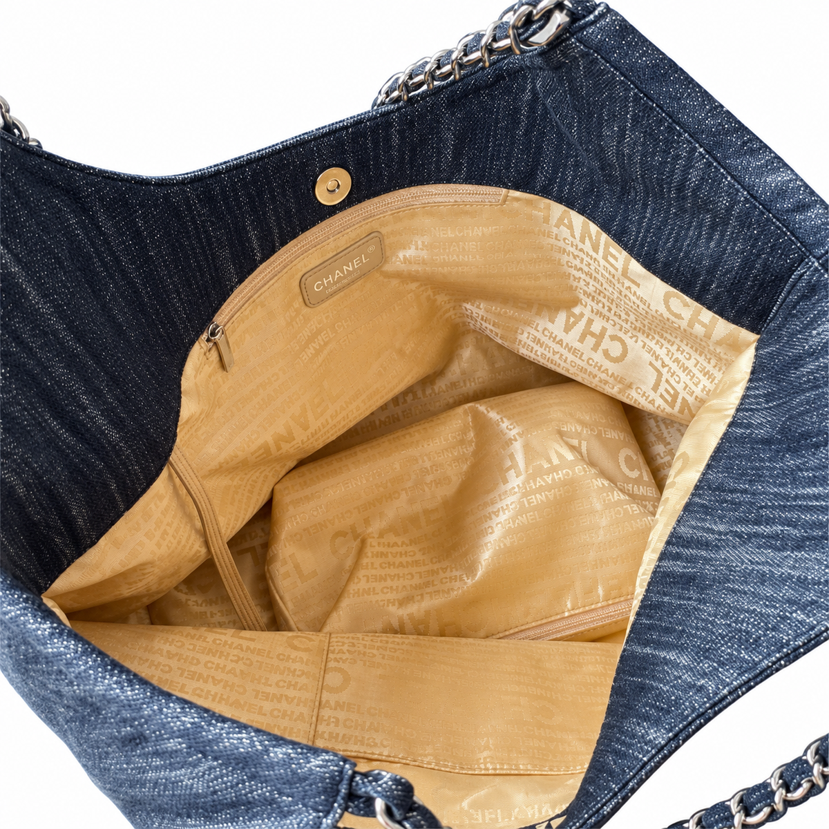Chanel Navy Denim Large Deauville Shopping Tote