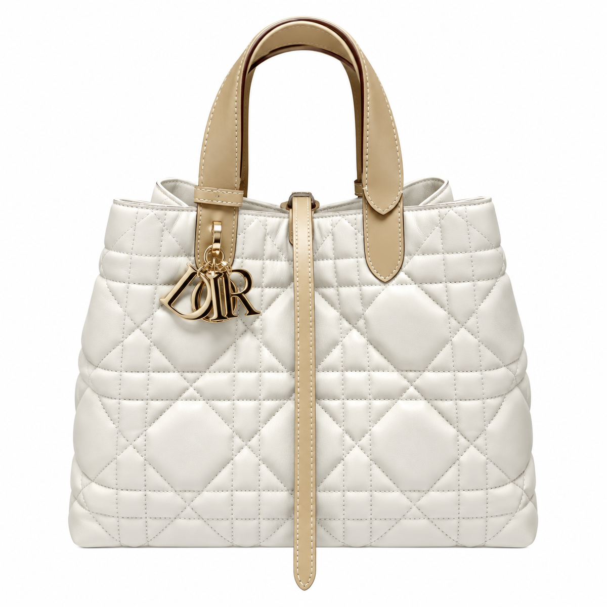 Dior Quilted Cannage Large Top Handle Tote Bag with Removable Strap