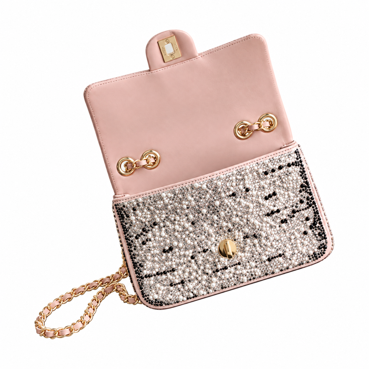 Chanel Pearl Crystal Quilted Classic Flap Bag