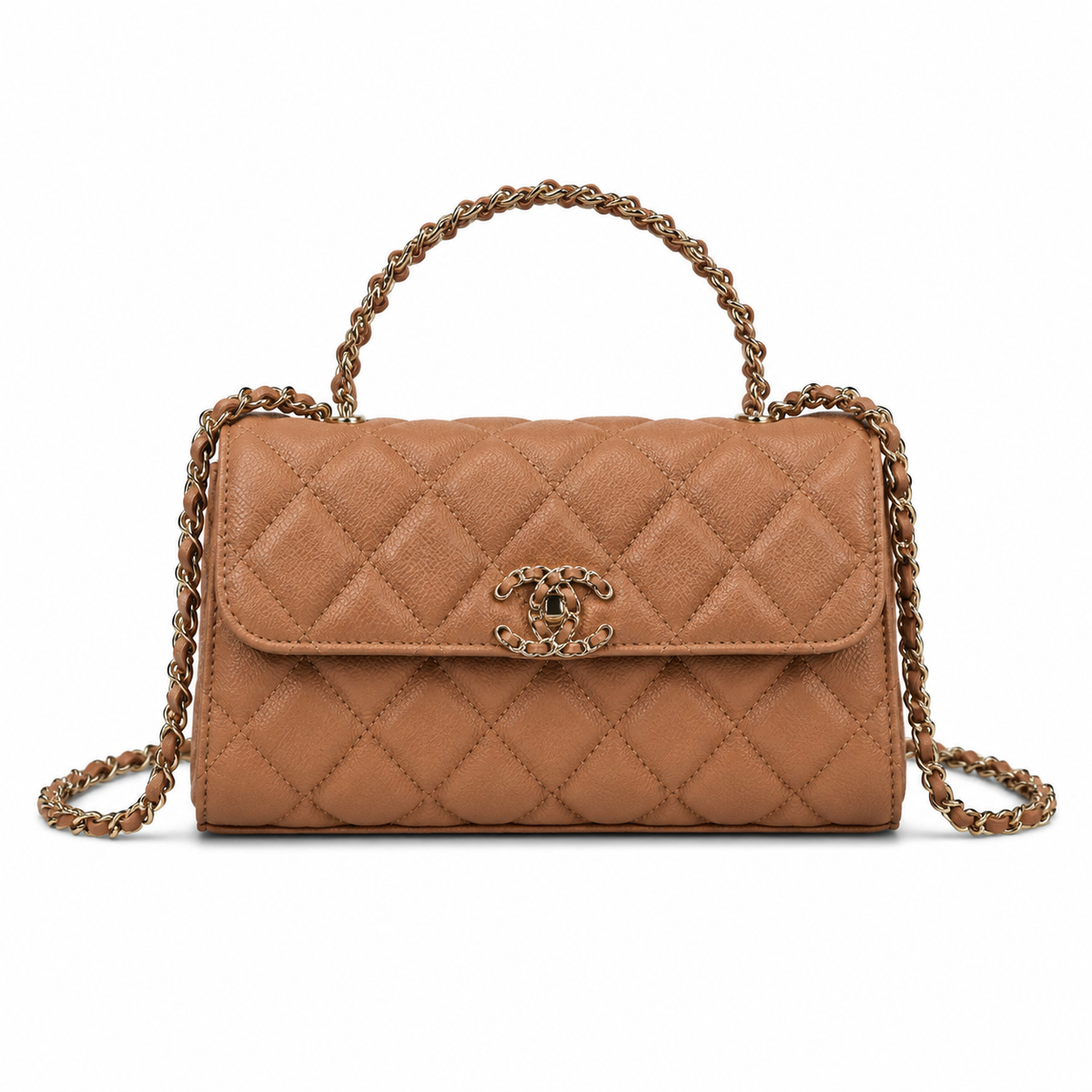 Chanel Quilted Leather Chain Flap Bag